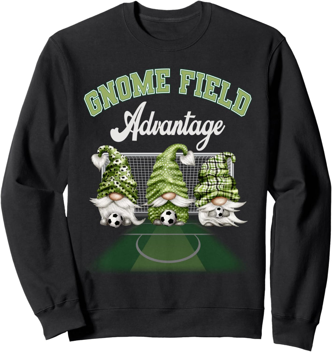 Grüner Gnom-Feld-Vorteil-Fussball-Gnome Sweatshirt