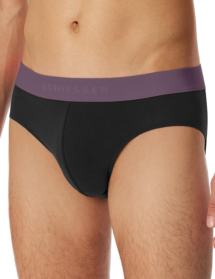 Schiesser Herren 3 PACK Slips Bio Baumwolle Multipack - 95/5 Organic 4 Sortiert 11_180193, 4 Sortier