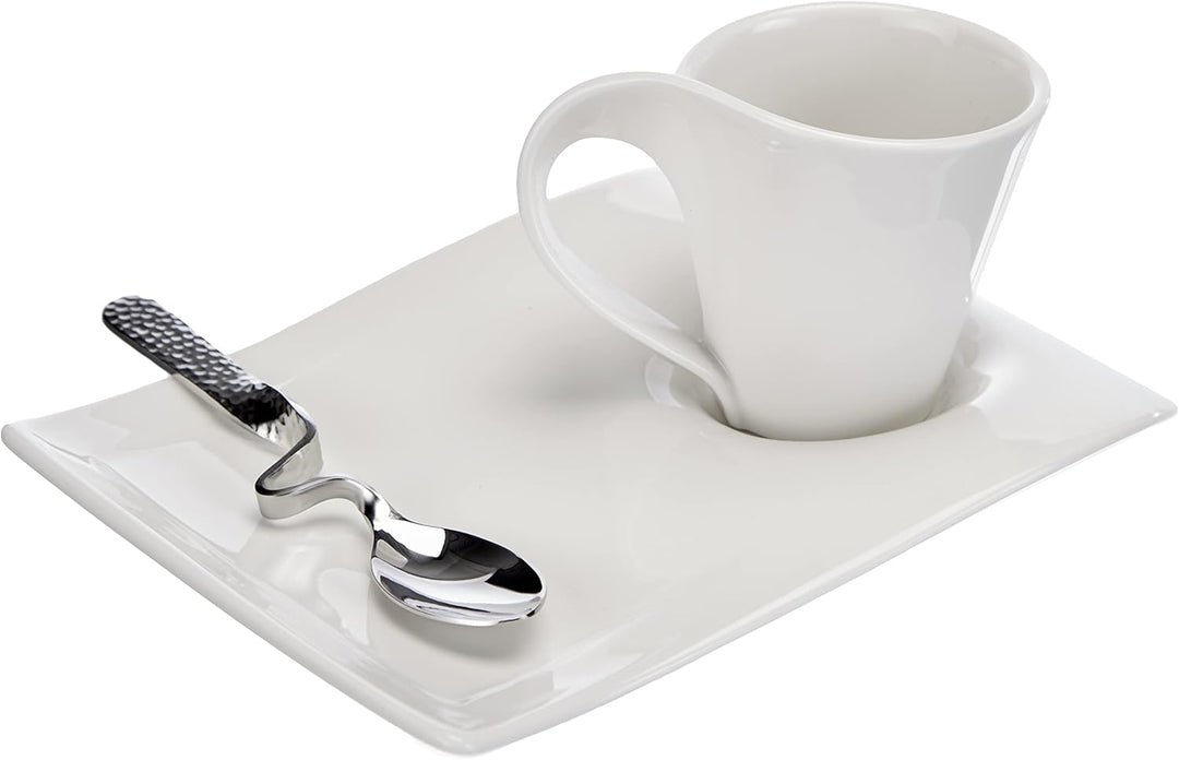 Villeroy &amp; Boch – NewWave Caffè Espresso-Set inkl. Löffel, 3 teilig, Geschirr Set für eleganten Kaff