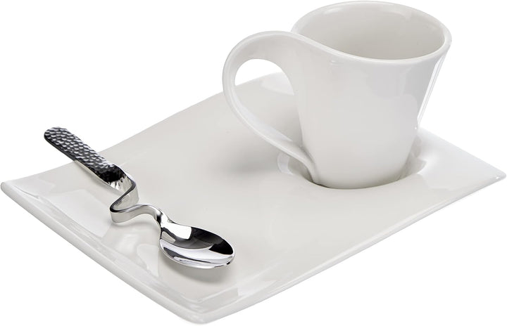 Villeroy &amp; Boch – NewWave Caffè Espresso-Set inkl. Löffel, 3 teilig, Geschirr Set für eleganten Kaff