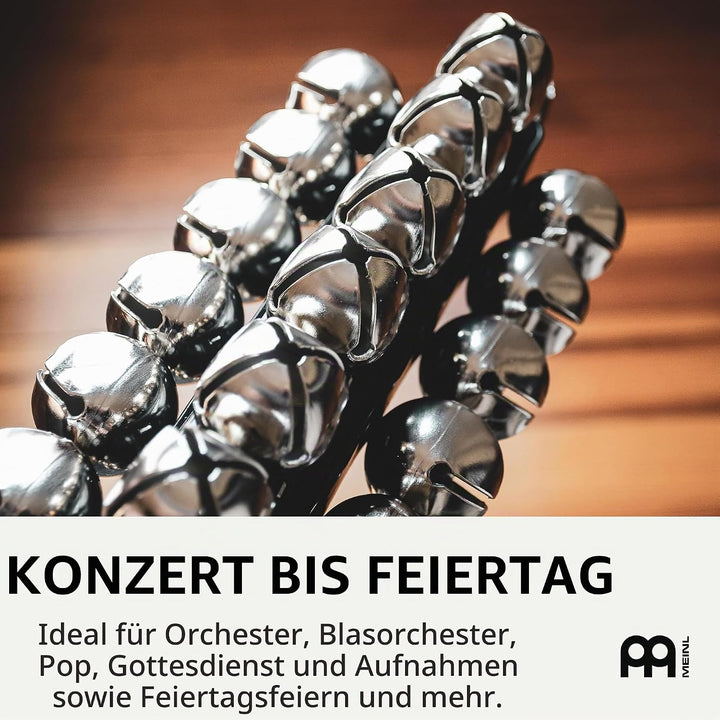 Meinl Percussion SLB25 Sleigh Bells mit 25 Glocken, schwarz