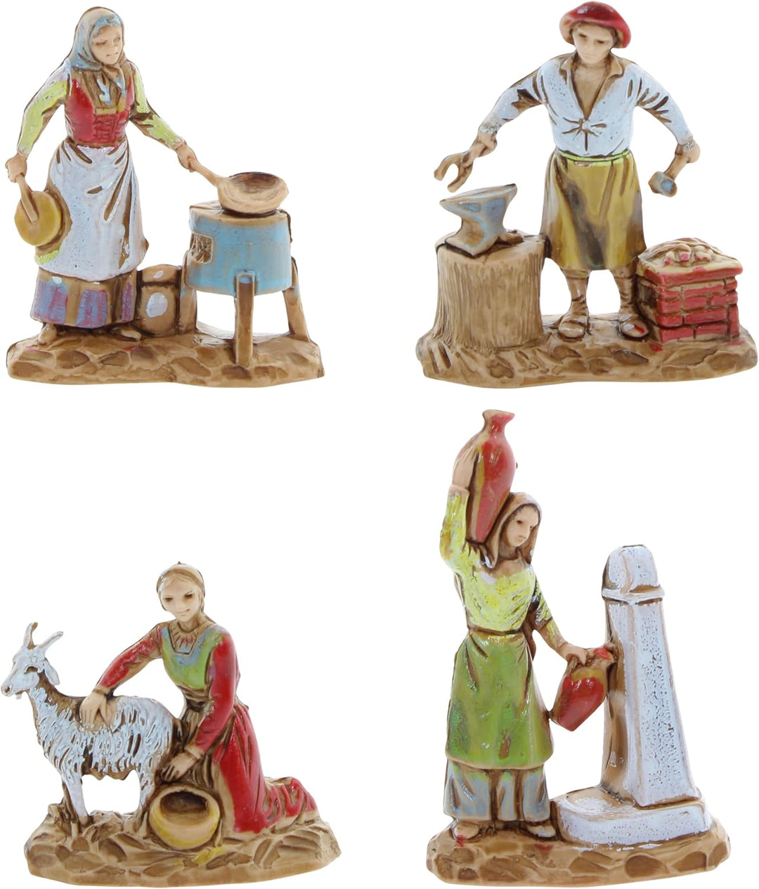 Moranduzzo Set 11 Berufe für Krippe 3,5 cm Massstab 1:50 - Unzerstörbare Krippenfiguren - Stil 700',