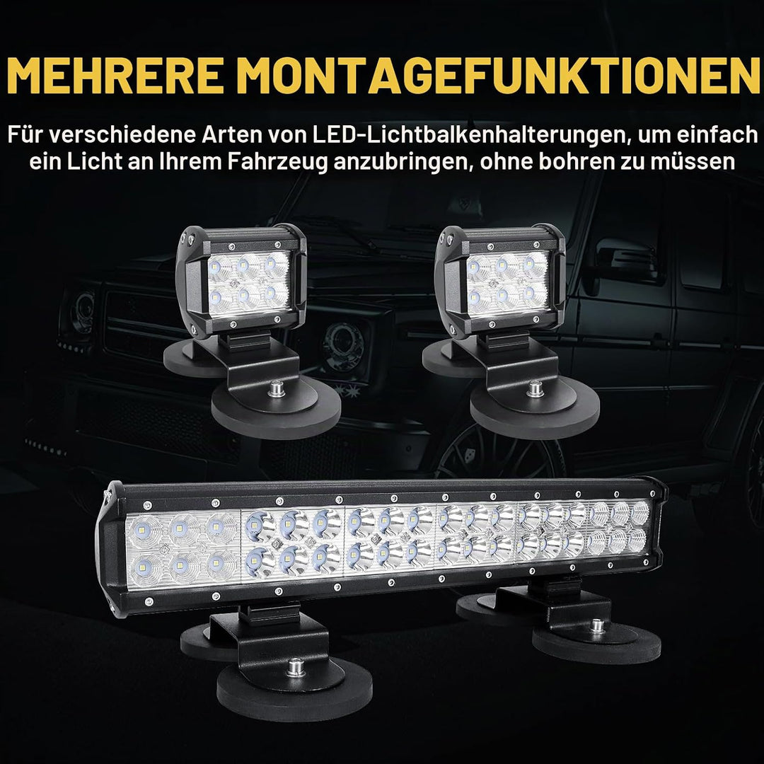 RIGIDON 2 Pcs led arbeitsscheinwerfer led lichtleiste halterung, Universal Magnetische Pkw-Dachhalte