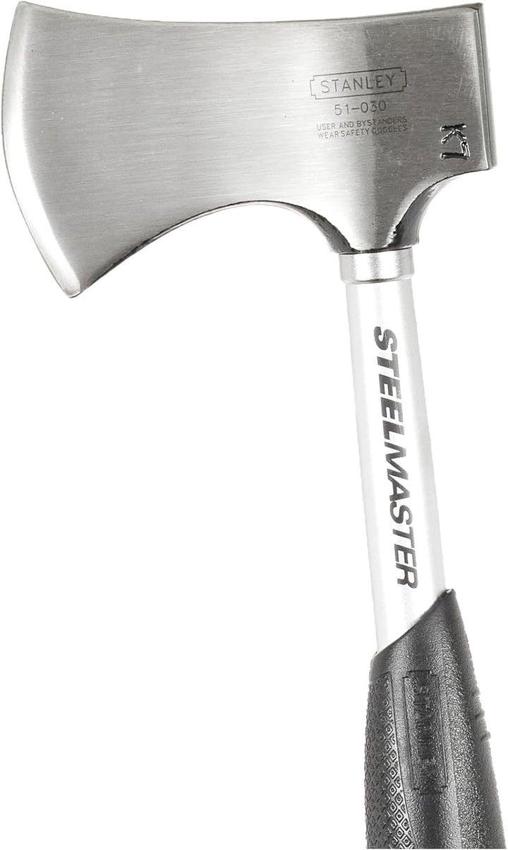 Stanley Steelmaster Beil, Karbon-Stahlkopf, Anti-Rutsch Griff, Klingenschutzhülle, 40mm Länge, 1-51-