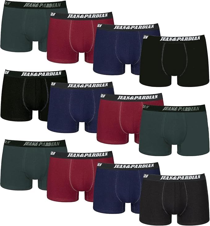 Jean&Pardian Uomo Retro Boxershorts 8er Pack Bequeme & atmungsaktive Unterwäsche für Herren aus 95%
