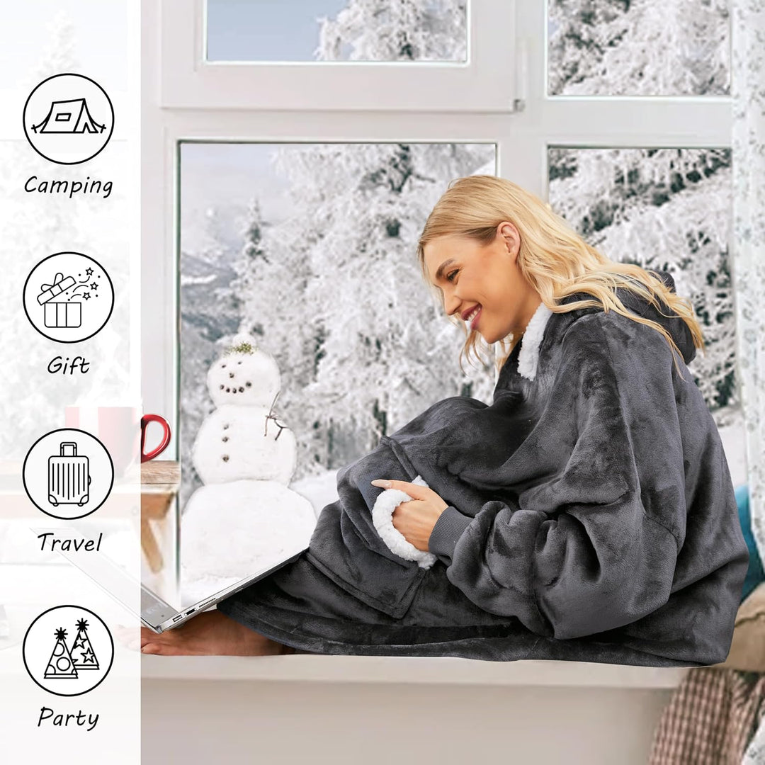 Gentlewarm übergrosse Hoodie Sweatshirt mit Kapuze, Super Weich und bequem Flanell Damen Kapuzenpull