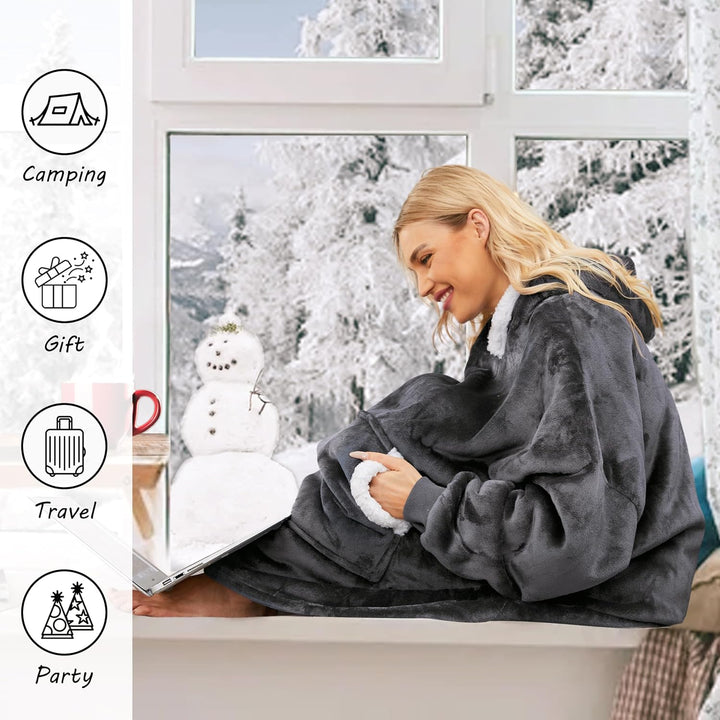 Gentlewarm übergrosse Hoodie Sweatshirt mit Kapuze, Super Weich und bequem Flanell Damen Kapuzenpull