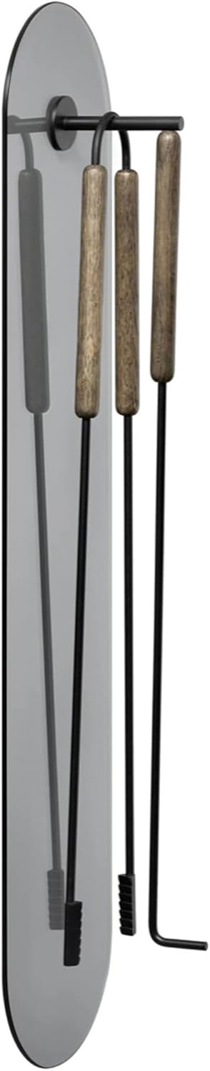 Blomus 66160 ASHI Black Kamingarnitur 3-TLG. wandmontiert (1 Stück) x Schwarz, x Schwarz