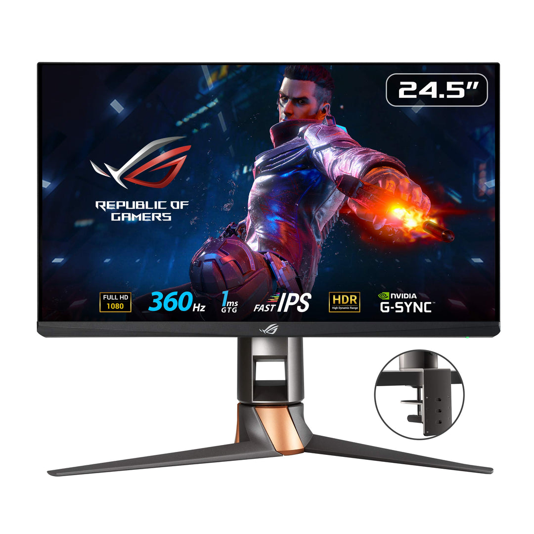 ASUS ROG Swift PG259QNR | 24.5 Zoll Full HD Gaming Monitor | 360 Hz, 1ms GtG, G-Sync kompatibel, Ref