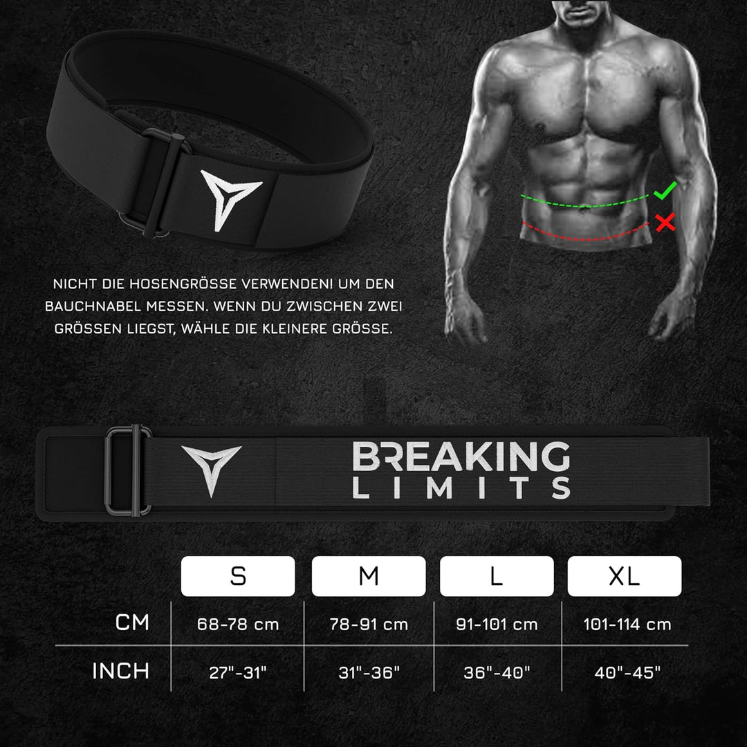 BREAKING LIMITS Gewichthebergürtel Herren & Damen - Gewichtsgürtel für Krafttraining & Gewichtheben,