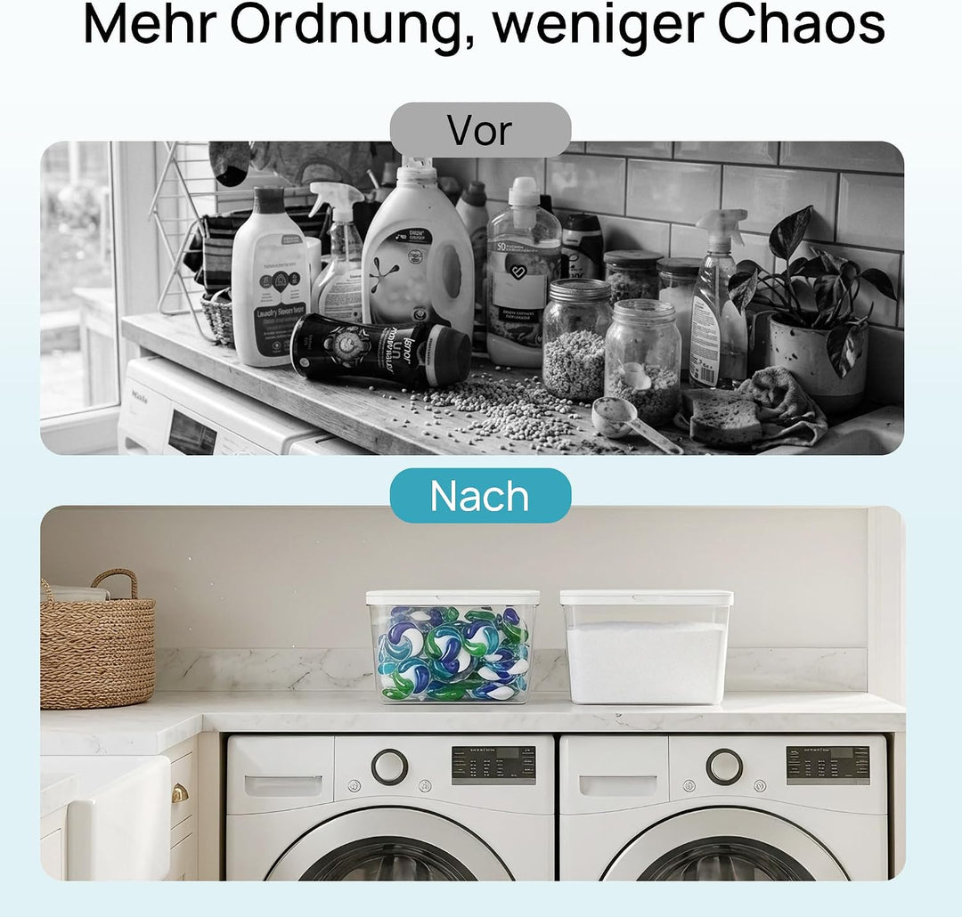 Vtopmart Waschmittel Aufbewahrungsbox mit Deckel für Wäsche Pods, 2 Stück, 2