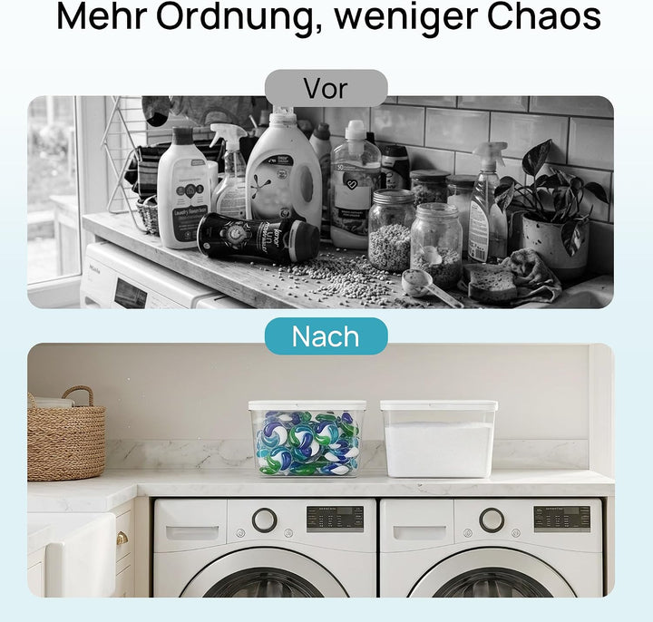 Vtopmart Waschmittel Aufbewahrungsbox mit Deckel für Wäsche Pods, 2 Stück, 2