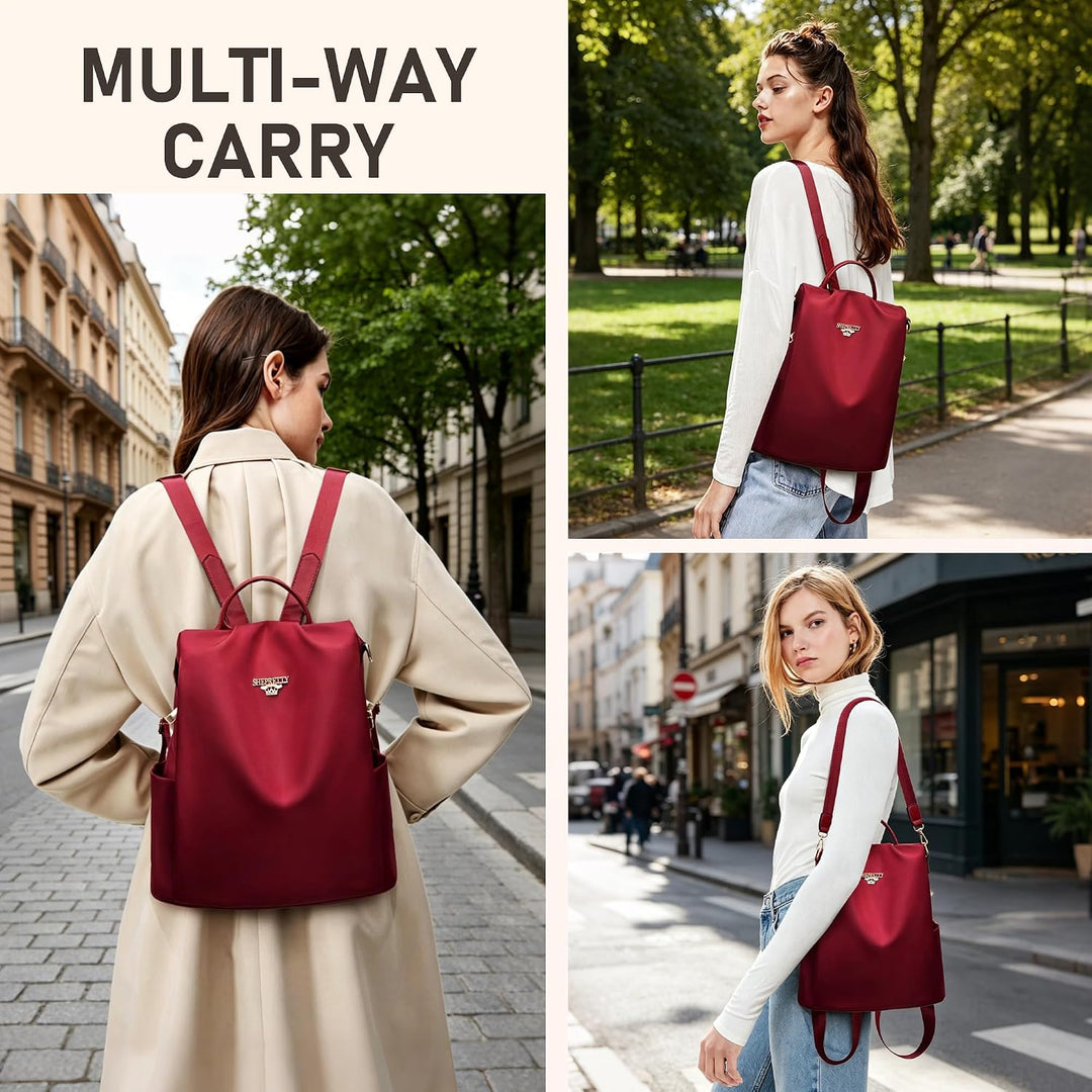 shepretty Wasserdichter Diebstahl-Rucksack für Damen 3-8864rot, 3-8864rot