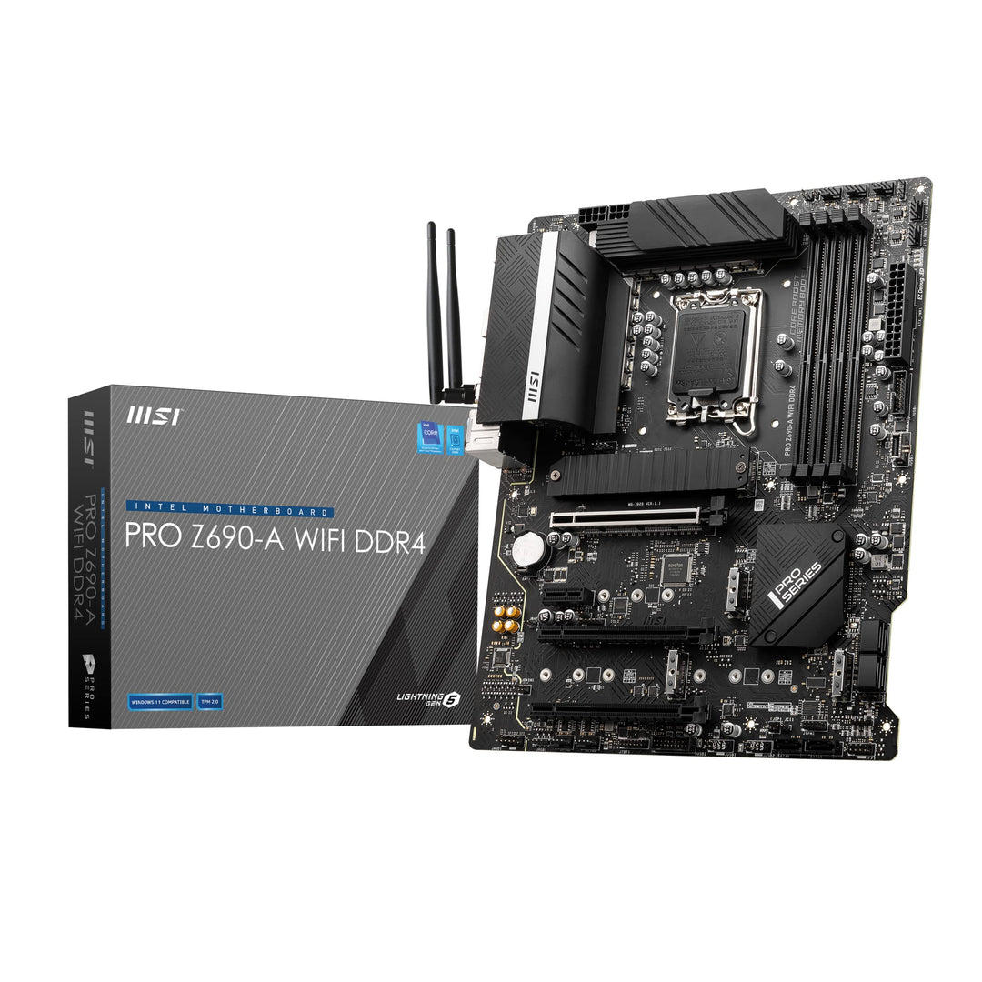 MSI PRO Z690-A WIFI DDR4 Mainboard ATX, unterstützt Intel Prozessoren 12. Generation, LGA 1700 - 14
