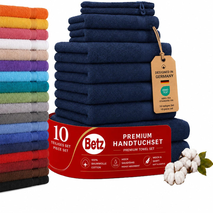 Betz Premium 10er Frottier Handtuch-Set - 2X Liegetücher - 4X Handtücher - 2X Gästetücher - 2X Wasch