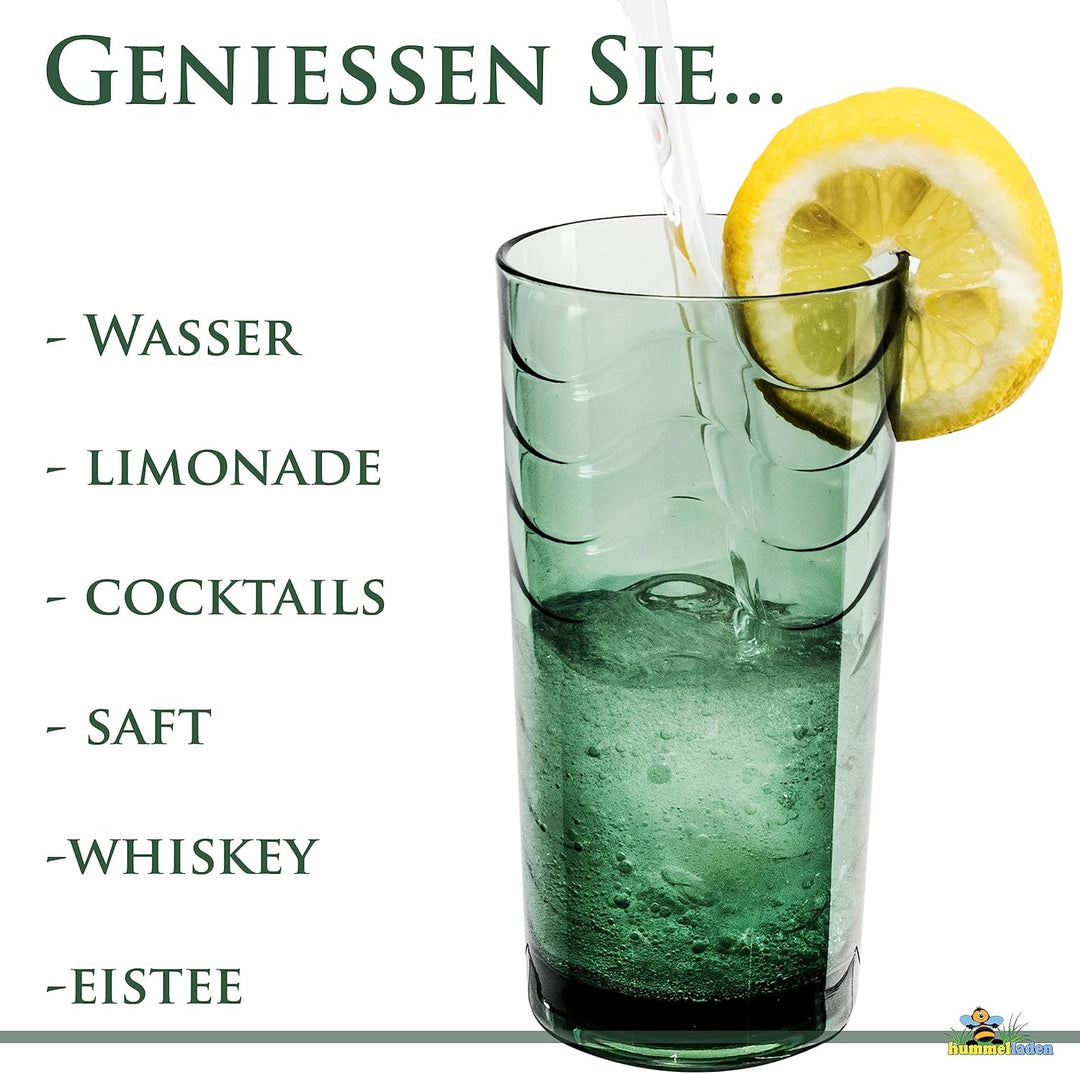 Melamin Geschirrset 4 Personen blau schwarz 20 Teile Tassen klaren 260ml 20 Teile - Trinkglas klar 2