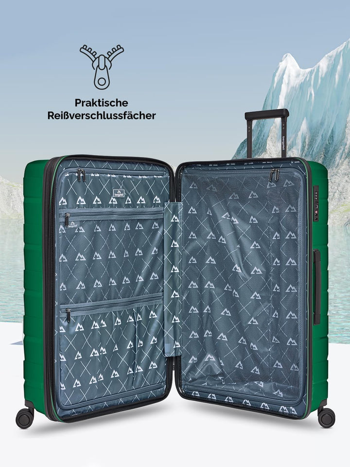 Koffer-Set 3-teilig |Hochwertiges Polypropylen-Material |mit Dehnfalte erweiterbares Koffer-Set Unis