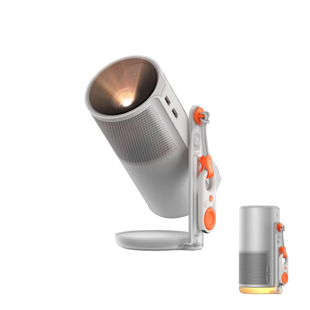 XGIMI MoGo 4 Mini Beamer mit Akku – Smart Outdoor Heimkino mit Google TV & Netflix, 360° Ständer, 2,