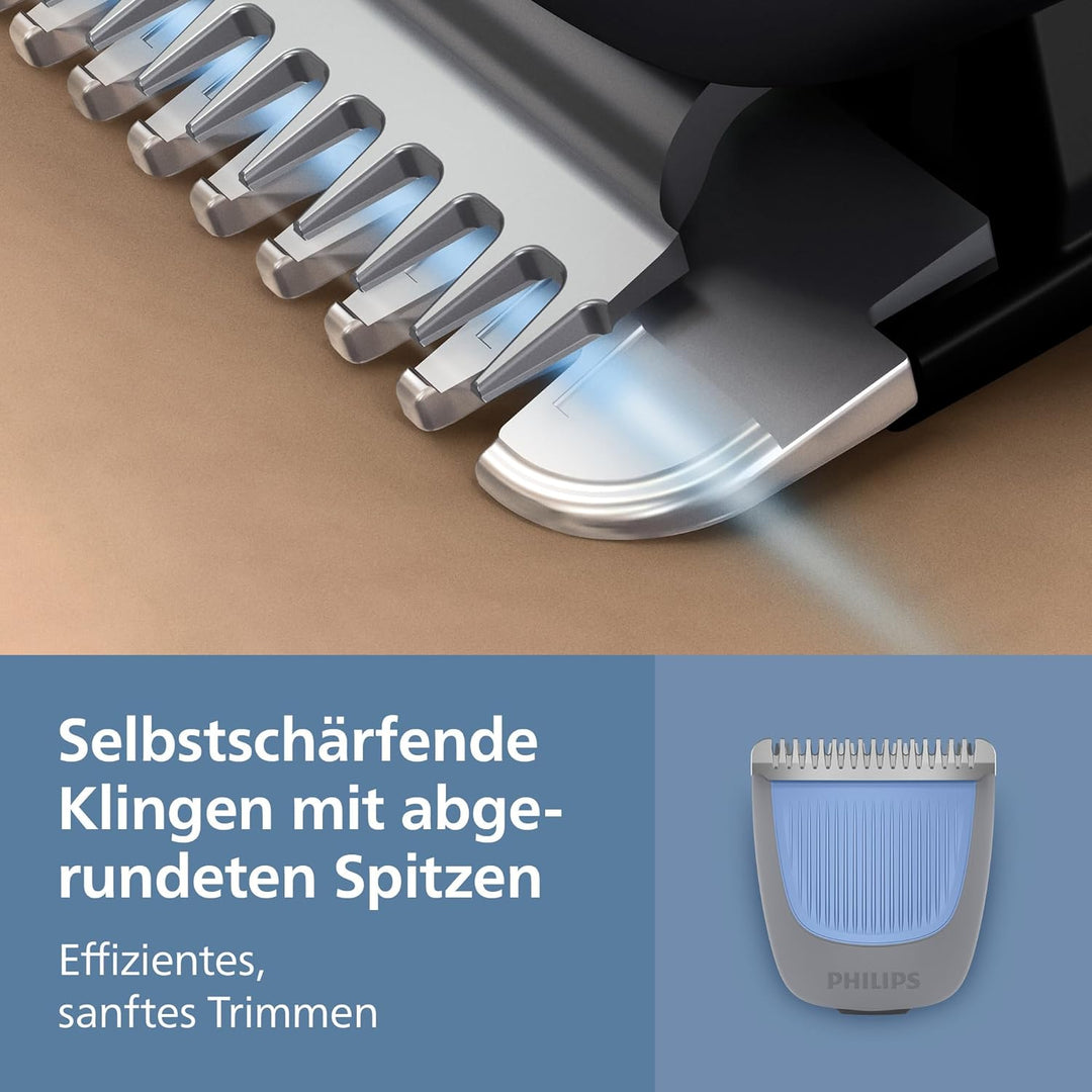 Philips Bartschneider 3000er-Serie – selbstschärfende Klingen mit abgerundeten Spitzen, 20 Längenein