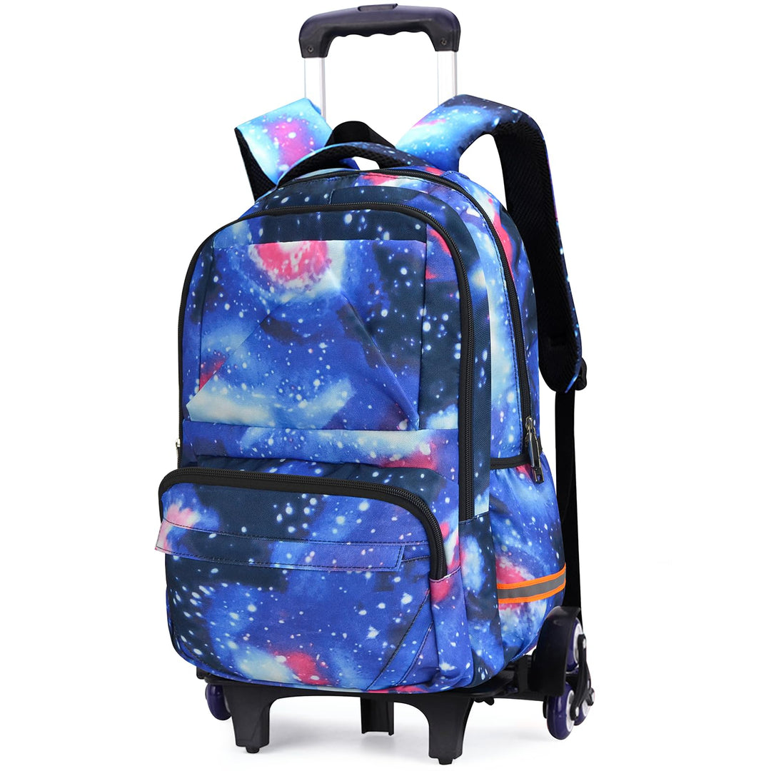Rucksack mit Rollen Kinder Schulrucksack Teenager Jungen Schultasche Trolley Schulranzen mit Rollen