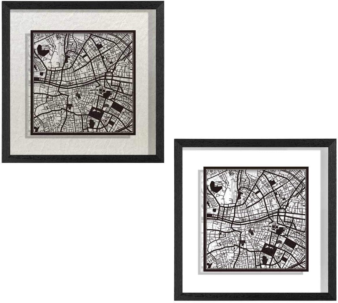 O3 DESIGN STUDIO - Marco de Papel para mapas, 22,8 x 22,8 cm, en Caja de Regalo, Fondo, autocambiant