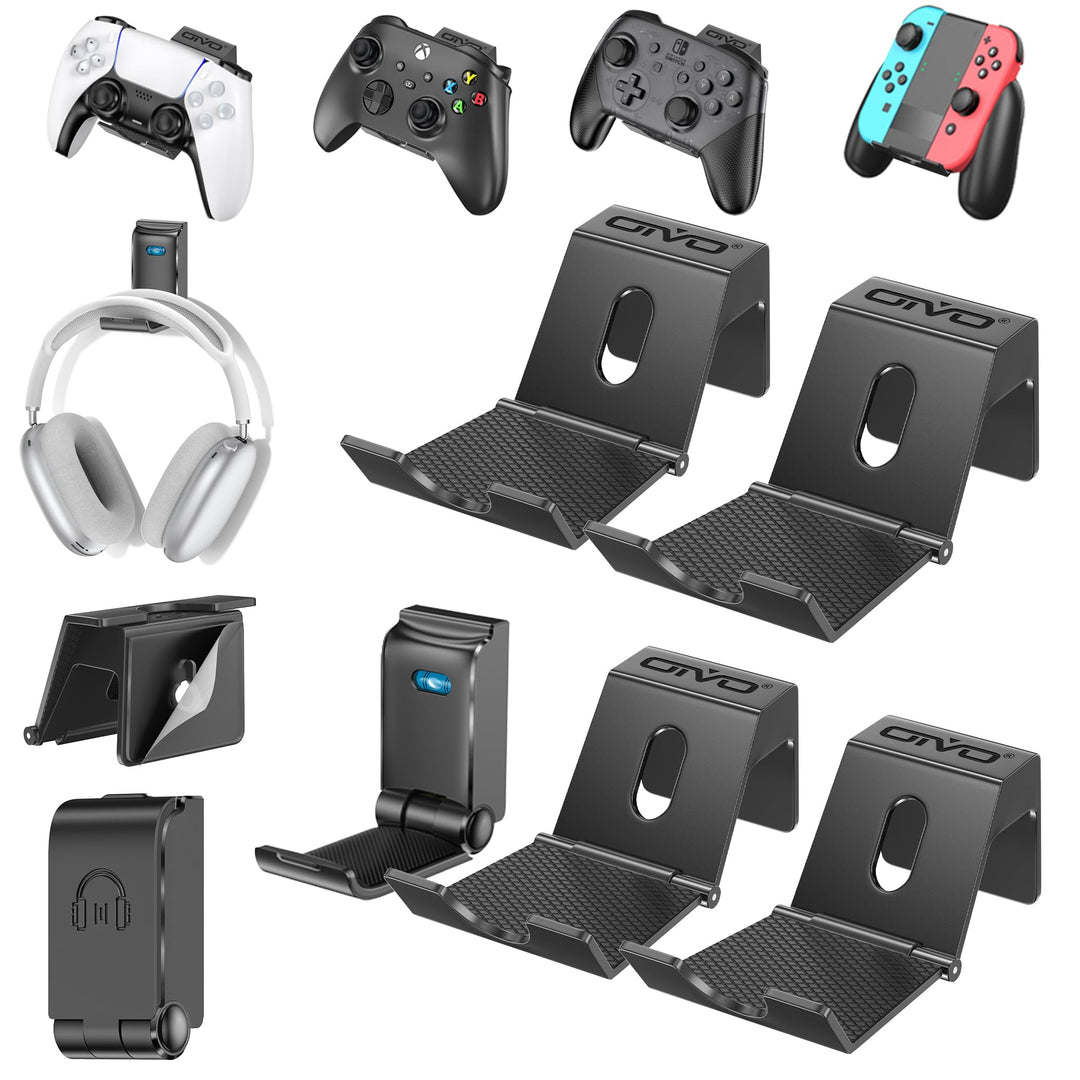 OIVO Controller Wandhalterung, Headset Halterung, Universal Controller Halter für PS3/PS4/PS5/Xbox/P