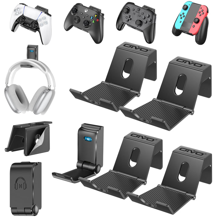 OIVO Controller Wandhalterung, Headset Halterung, Universal Controller Halter für PS3/PS4/PS5/Xbox/P