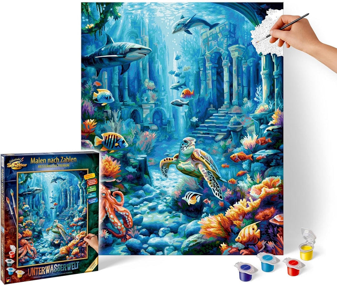 Schipper 609130920 Malen nach Zahlen – Unterwasserwelt - Bilder malen für Erwachsene, inklusive Pins