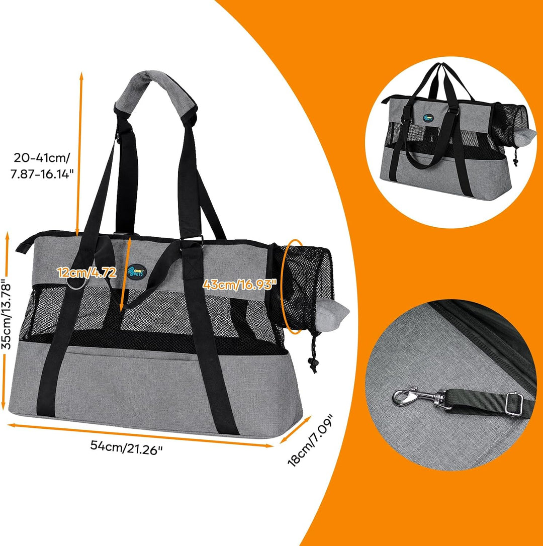 Ownpets Grosse Hundetragetasche,Atmungsaktives Mesh, Tragkraft bis 9 kg | leichte Sommer-Tasche mit