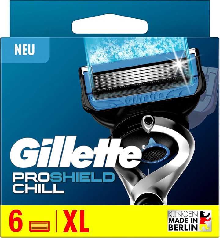 Gillette ProShield Chill Rasierklingen für Rasierer, 6 Ersatzklingen für Nassrasierer Herren mit 5-f