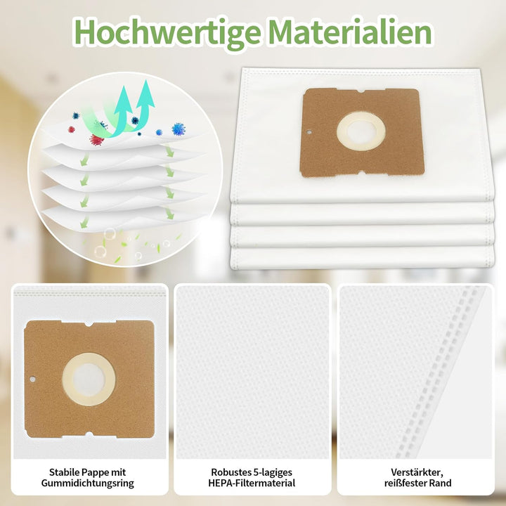 30 Stück VCC 3851 Staubsaugerbeutel Ersatz für Grundig VCC 3851 VCC 3850 A Hanseatic VCB35B15C-1J7W-