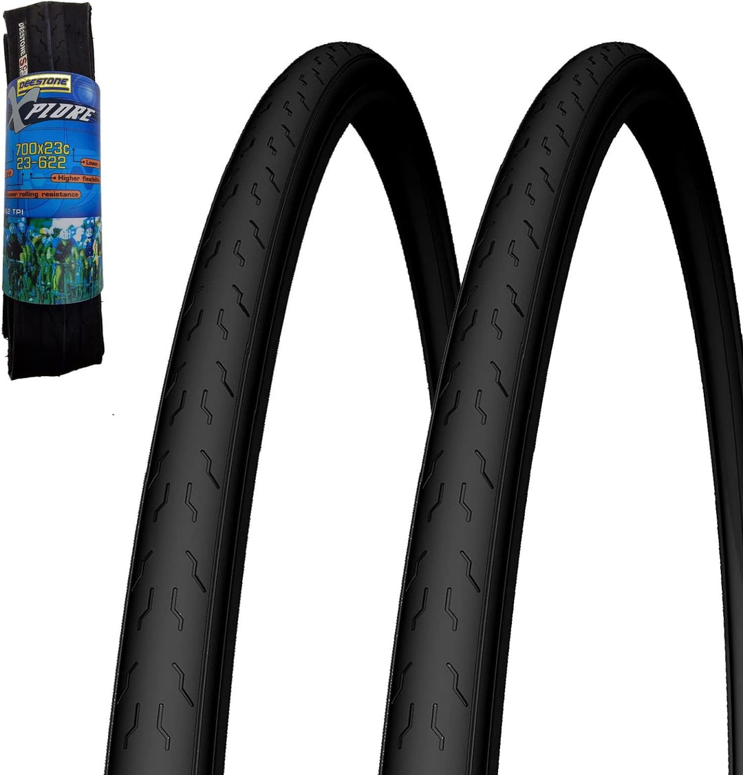 2 Reifen Deestone 700x23C (23-622) Faltbare Gummireifen für Rennrad BDC Road Fixed