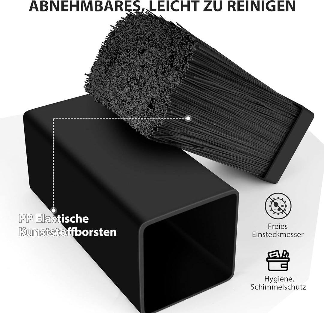 Messerblock Ohne Messer, Universal Messerblock Square, Messerblock Schwarz mit Flexiblen Lamellen, M