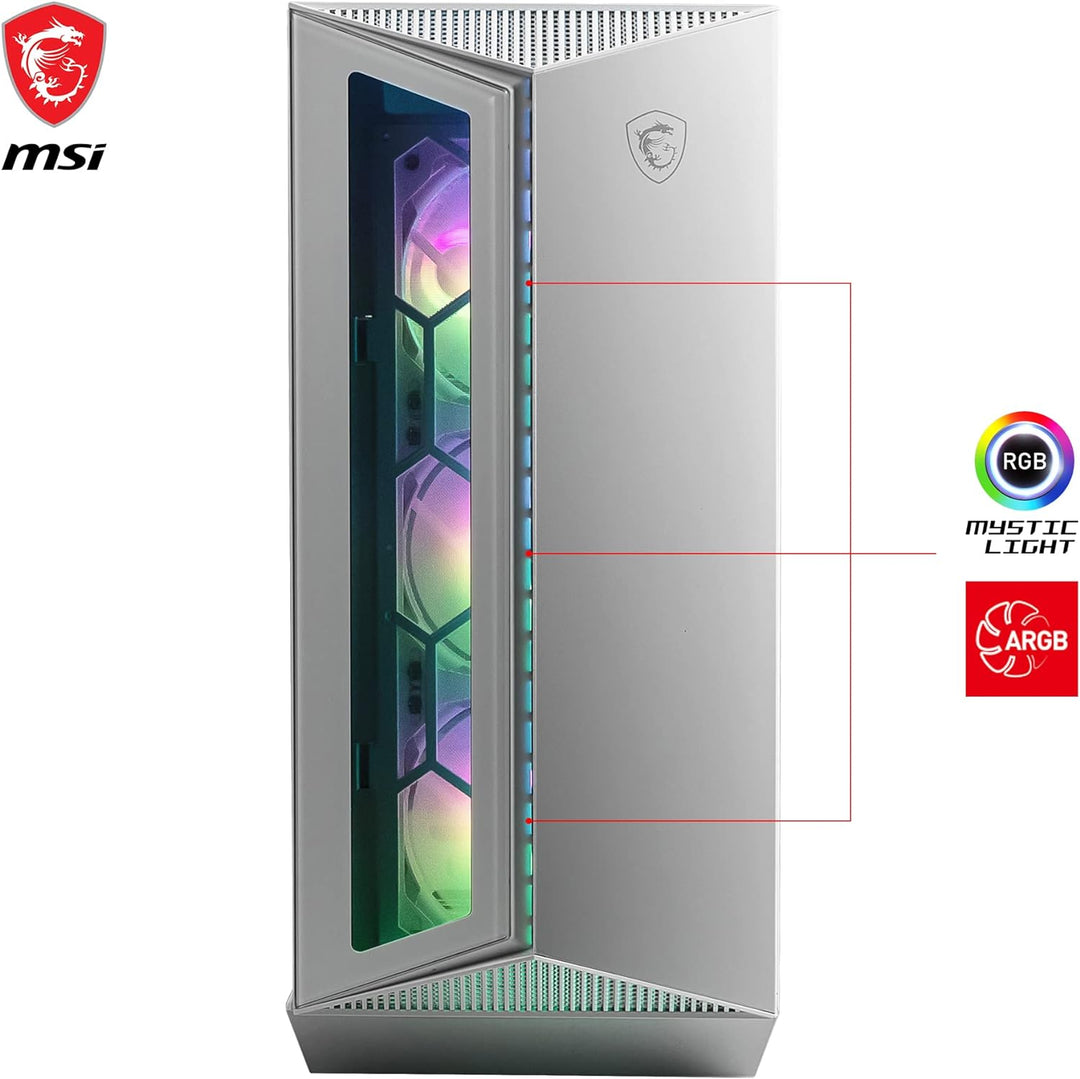 MSI MPG GUNGNIR 110R WHITE Mid-Tower PC Gehäuse - Gehärtetes Glas, unterstützt ATX, M-ATX, Mini-ITX,