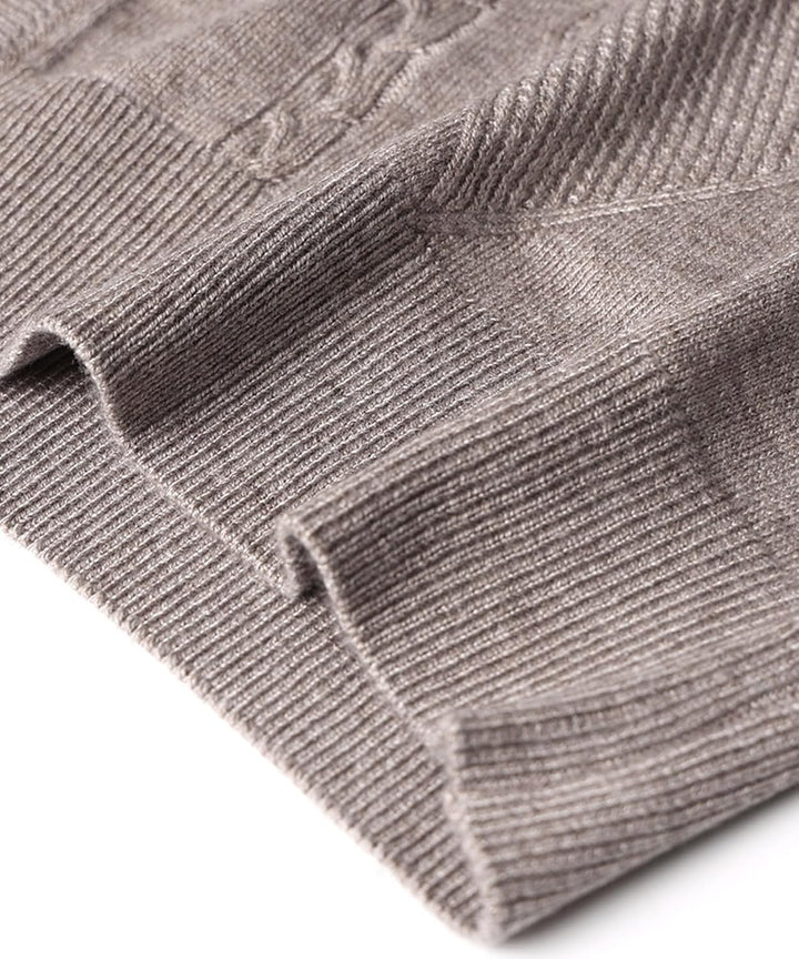 Harbrosrce Herren Strickweste Ärmellos Zopfmuster Wollmischung Weste Strickjacke ohne Ärmel Strickpu