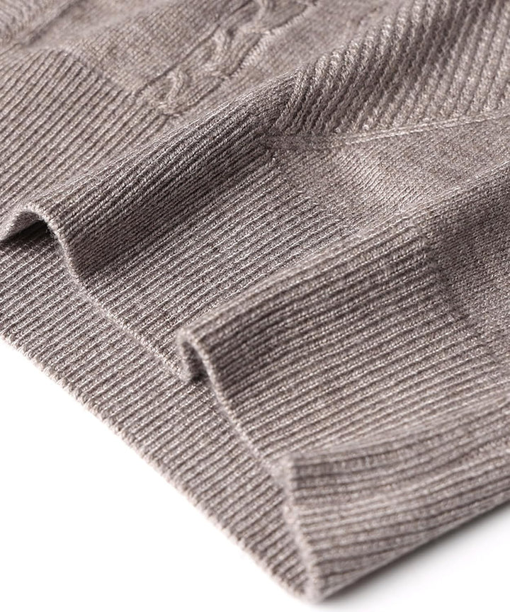 Harbrosrce Herren Strickweste Ärmellos Zopfmuster Wollmischung Weste Strickjacke ohne Ärmel Strickpu