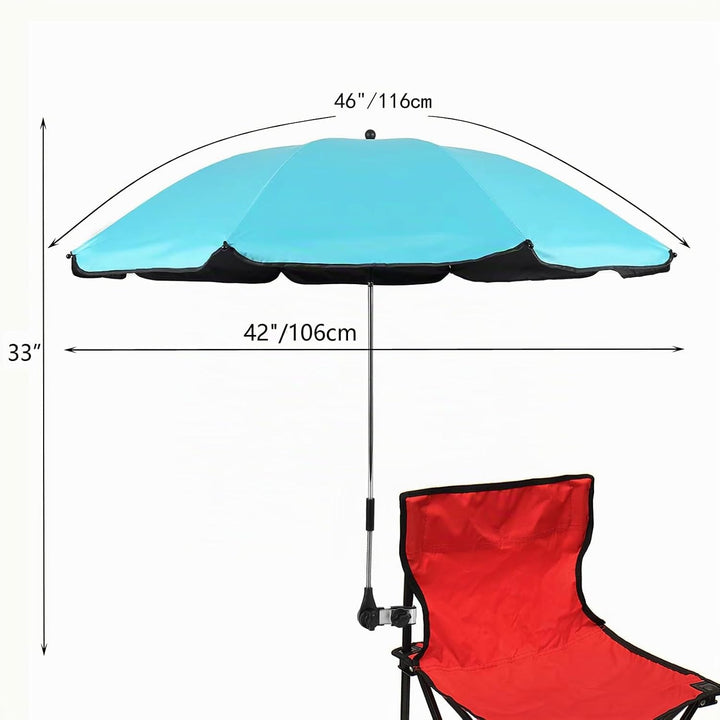 Stuhl-Sonnenschirm mit verstellbarer Klemme, UPF 50+, Schattenschirm, zum Anklippen, für Terrasse, S