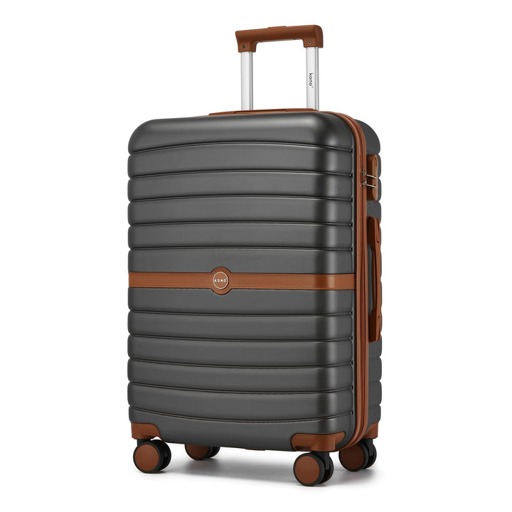 KONO Koffer Reisekoffer Trolley Koffer mittelgross von ABS+PC Hartschalenkoffer mit Zwillingsrollen