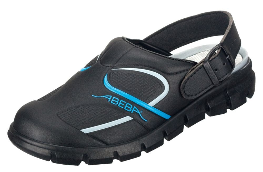 Abeba Damen Clog 7331 - Dynamic Mikrofaser, schwarz/blau zertifiziert, 46 46 EU, 46 EU