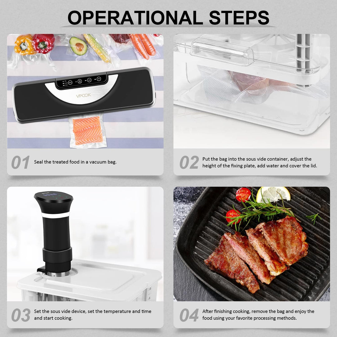 Sous Vide Behälter 7 in 1 Set 12L mit Deckel und Rack, für Garer Stick Professional, Mehrere Marken