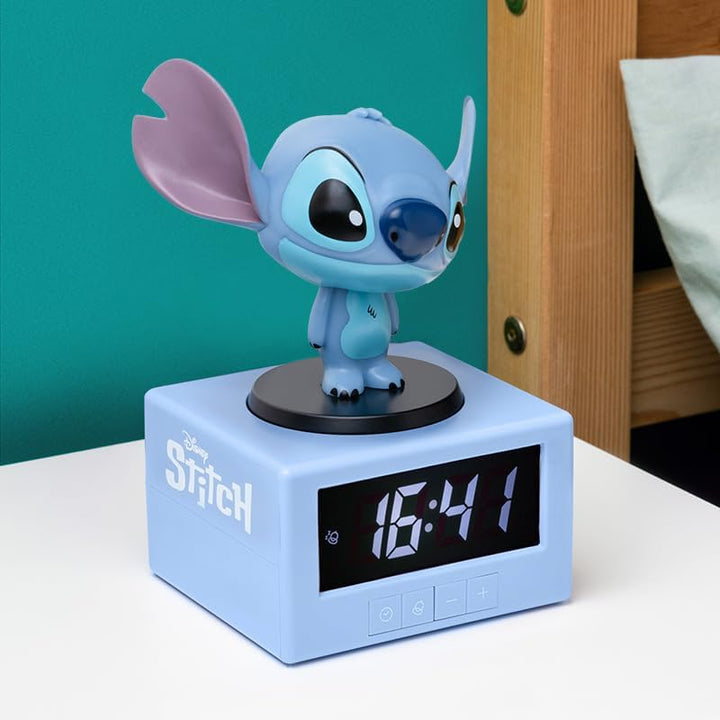 Paladone Disney Stitch Digitaler Wecker mit Nachtlicht & Musik – Offiziell lizenzierte Lilo‑und‑Stit
