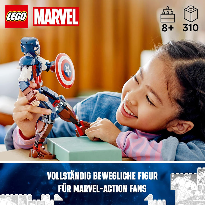 LEGO 76258 Marvel Captain America Baufigur, Superheld mit Schild, Avengers BAU-Spielzeug und Sammelf