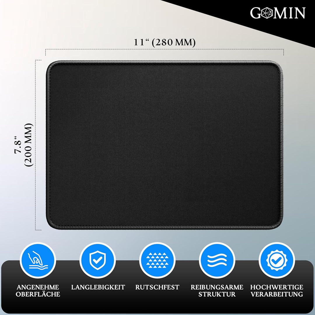 Gomin Mauspad - 28 x 20 cm (5er Pack) Gaming Mauspad rutschfest – Vernähte Kanten - verbessert Gesch