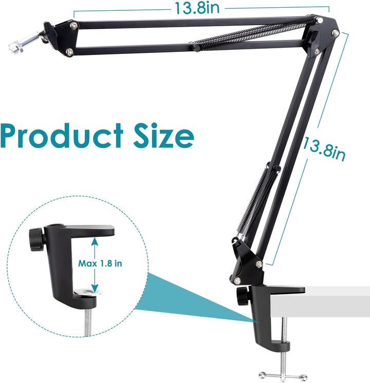 SM7B Mikrofon Arm mit Popschutz - Microphone Schwenkarmständer kompatibel mit Shure SM7B XLR-Studiom