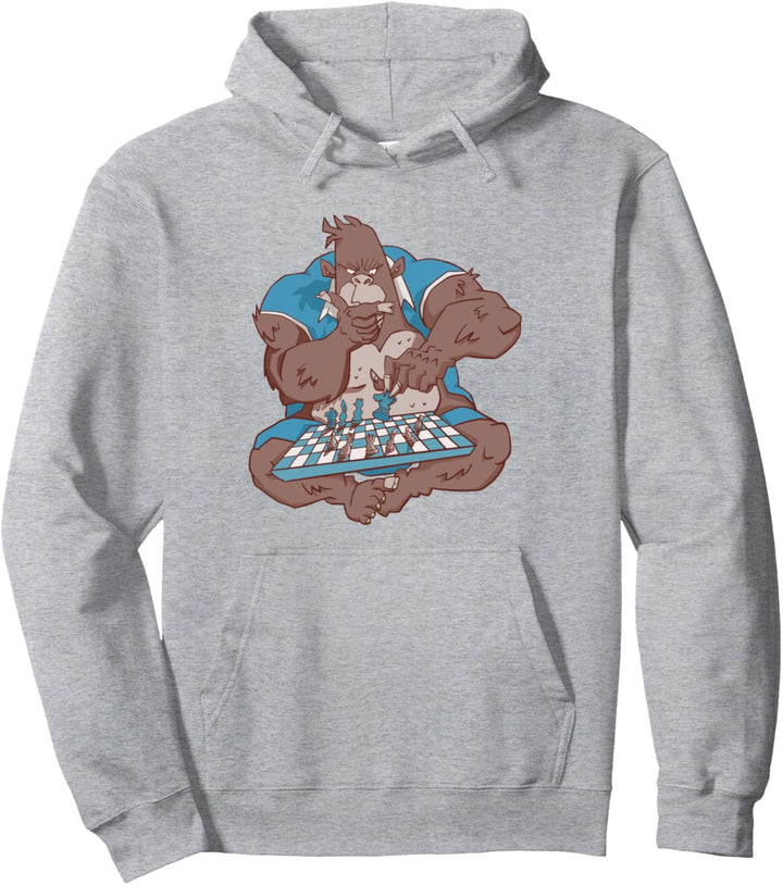 Gorilla spielt Schachaffenspiel Pullover Hoodie