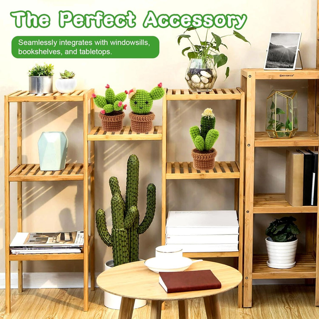 Lonsien Häkelset für Anfänger 3 Cactus Häkeln Für Anfänger Komplett Stricken für Anfänger Set Croche
