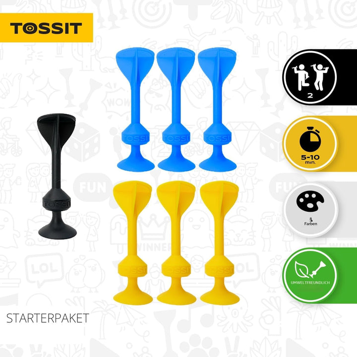 TOSSIT Spiel Saugnapf Darts, Indoor Outdoor Drinnen Draussen, Boccia, Petanque, Wurfspiel, Nachhalti