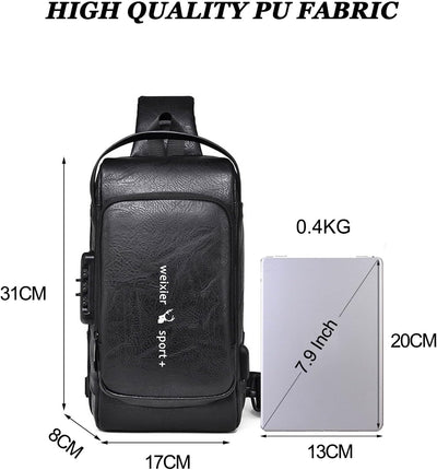 FANDARE Diebstahlschutz Brusttasche Sling Rucksack Geschäft Schultertasche Sporttasche Herren Umhäng