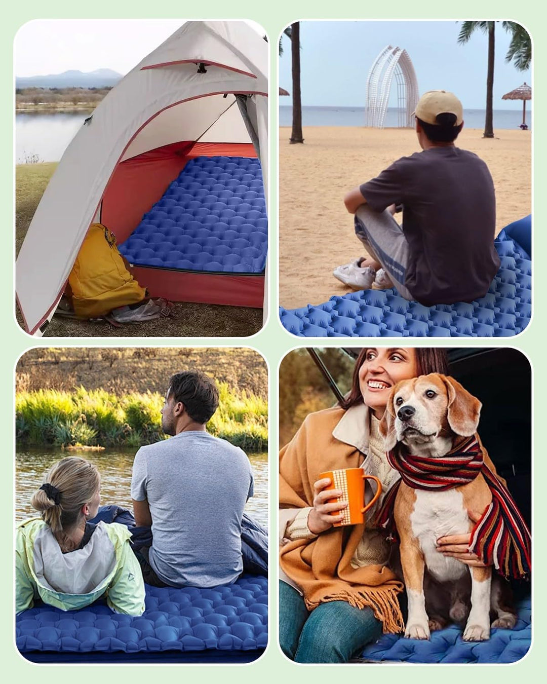 Isomatte Camping, Ultraleicht Camping Luftmatratze mit Fusspumpe & Kissen, Kompakte Wasserdicht Aufb