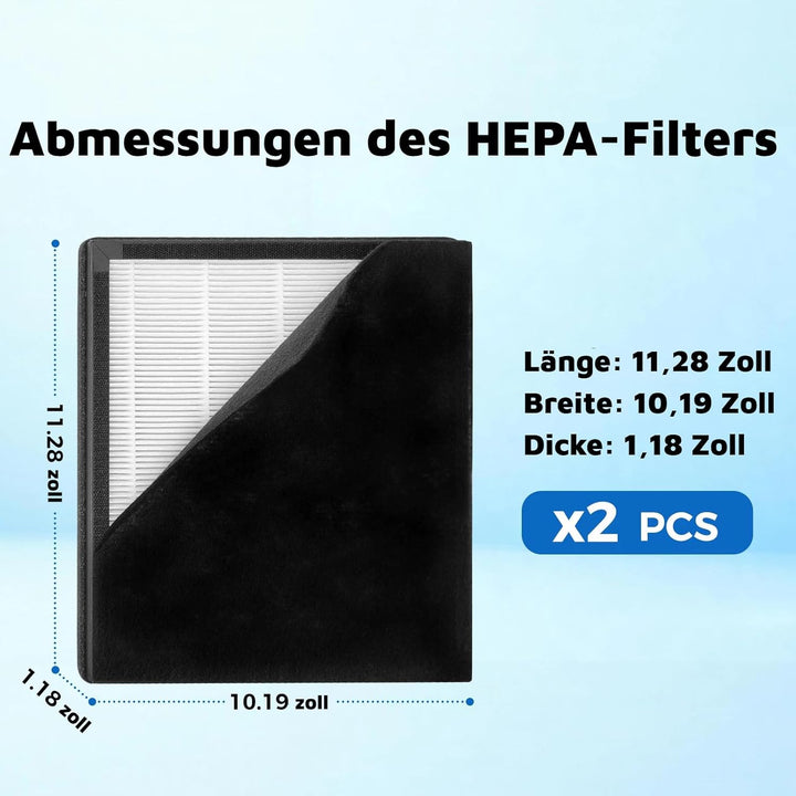 Original Luftreiniger-Ersatzfilter für P290W Luftreiniger, H13 HEPA für Tiergeruch, Tierhaare, Polle